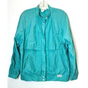 Vintage Lilly's of Beverly Hills mint green nylon women's track jacket size M